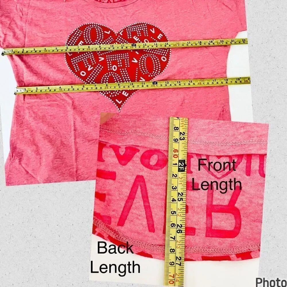 NWT Rocker Girl Sz L Love Big Heart Graphic Short Sleeve High Hi Low T-Shirt - Picture 10 of 12